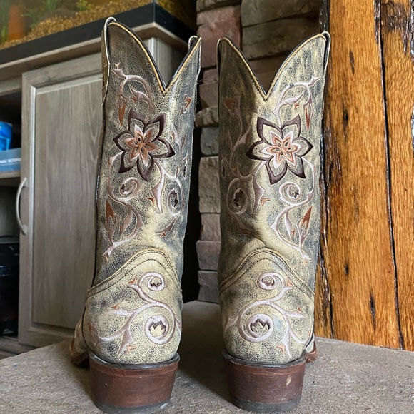Women’s Rocky Floral Embroidered Cowgirl Boots Size 7 - Picture 3 of 5